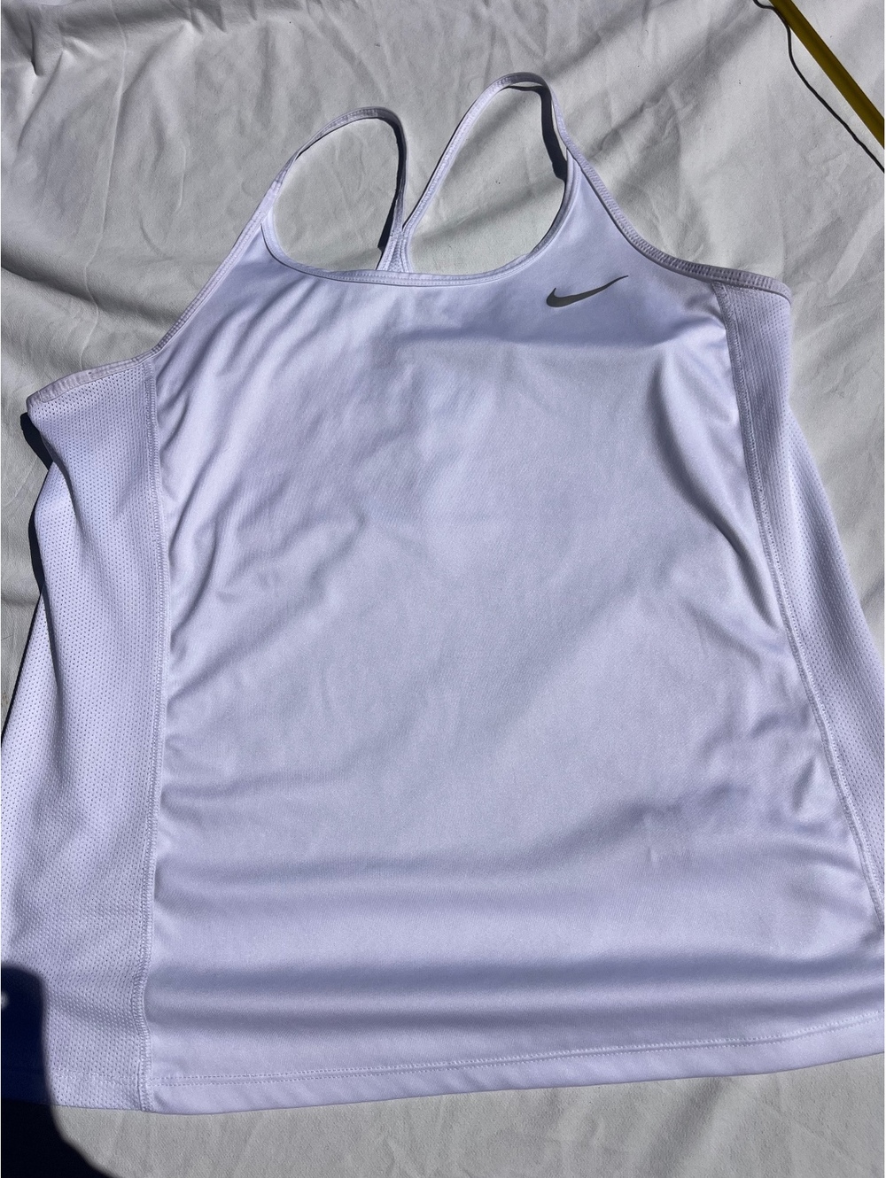 Nike Dri-FIT Women’s Large White Running Workout Tank Top Racerback Mesh